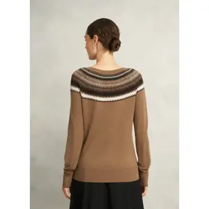 Hobbs London Greta Wool Blend Fairisle Crew Neck Jumper